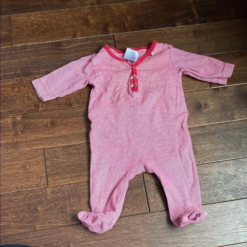 Jacadi Red and White Footies One Piece